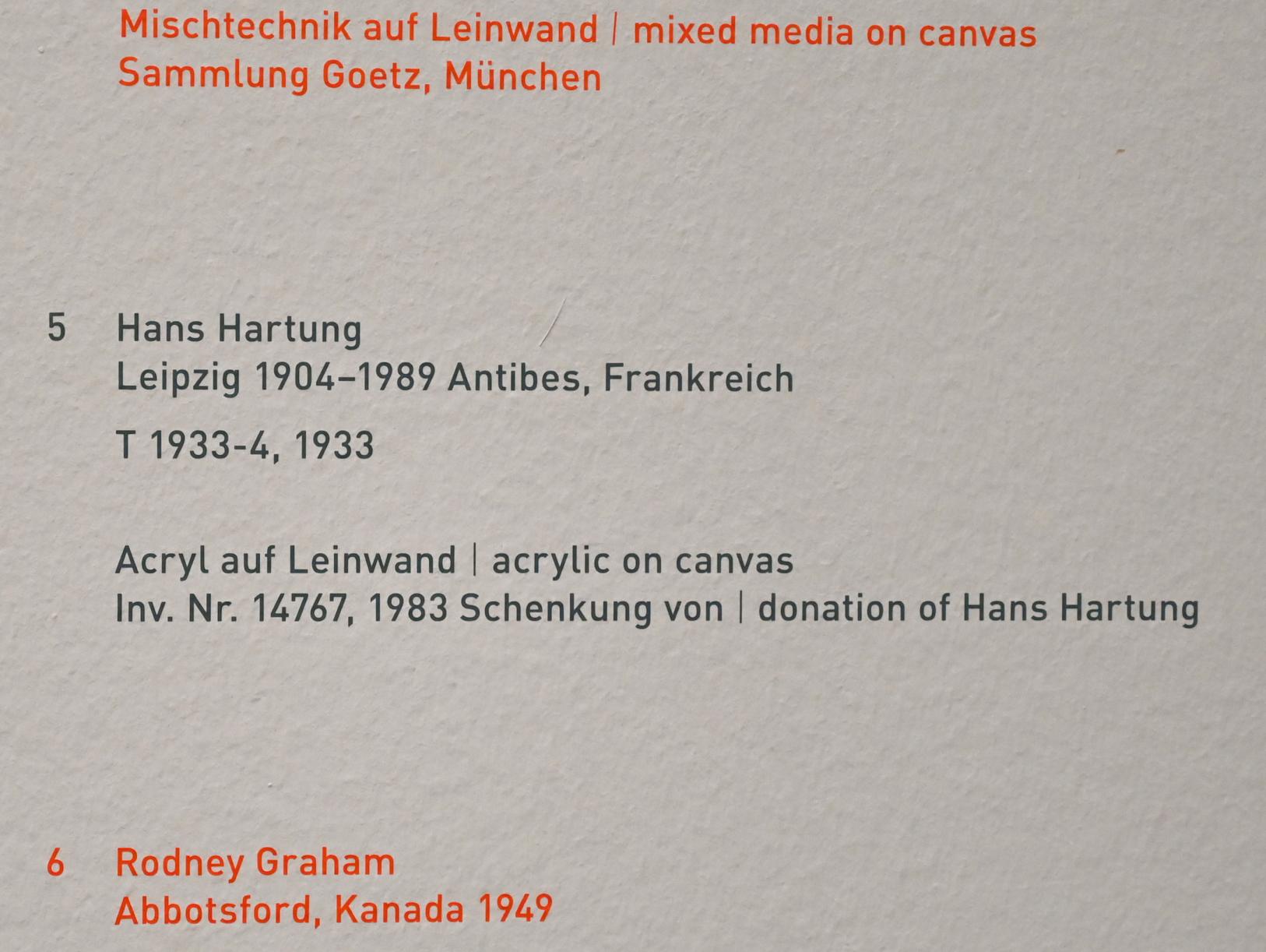 Hans Hartung (1933–1989), T 1933-4, München, Pinakothek der Moderne, Saal 15, 1933, Bild 2/2