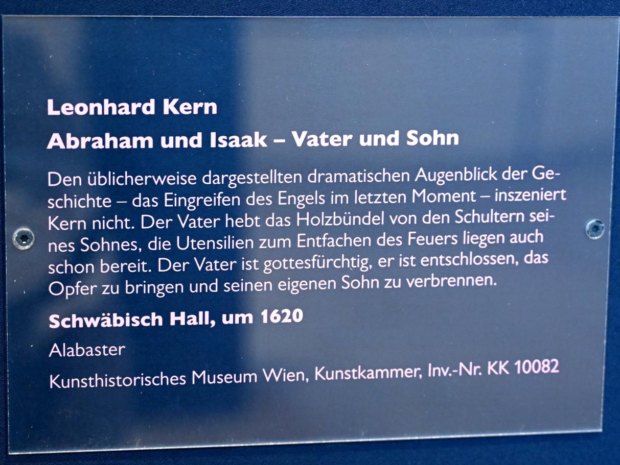 Leonhard Kern (1615–1653), Abraham und Isaak - Vater und Sohn, Schwäbisch Hall, Kunsthalle Würth, Ausstellung "Leonhard Kern und Europa" vom 29.03. - 03.10.2021, Untergeschoß Saal 5, um 1620, Bild 3/3