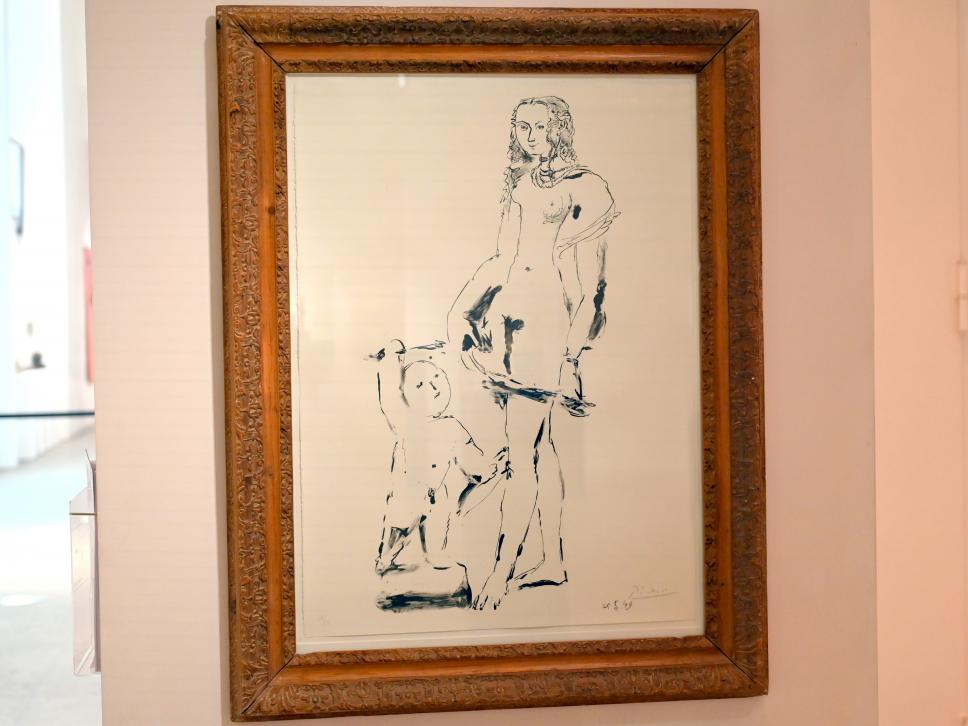 Pablo Picasso (1897–1972), Venus und Amor, nach Cranach, Schwäbisch Hall, Kunsthalle Würth, Untergeschoß Saal 2, 1949, Bild 1/2