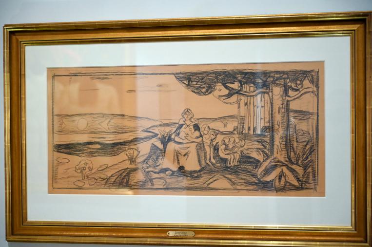 Edvard Munch (1888–1925), Alma Mater (Entwurfszeichnung zur Ausmalung der Aula der Universität Oslo), Schwäbisch Hall, Kunsthalle Würth, Untergeschoß Saal 2, 1914