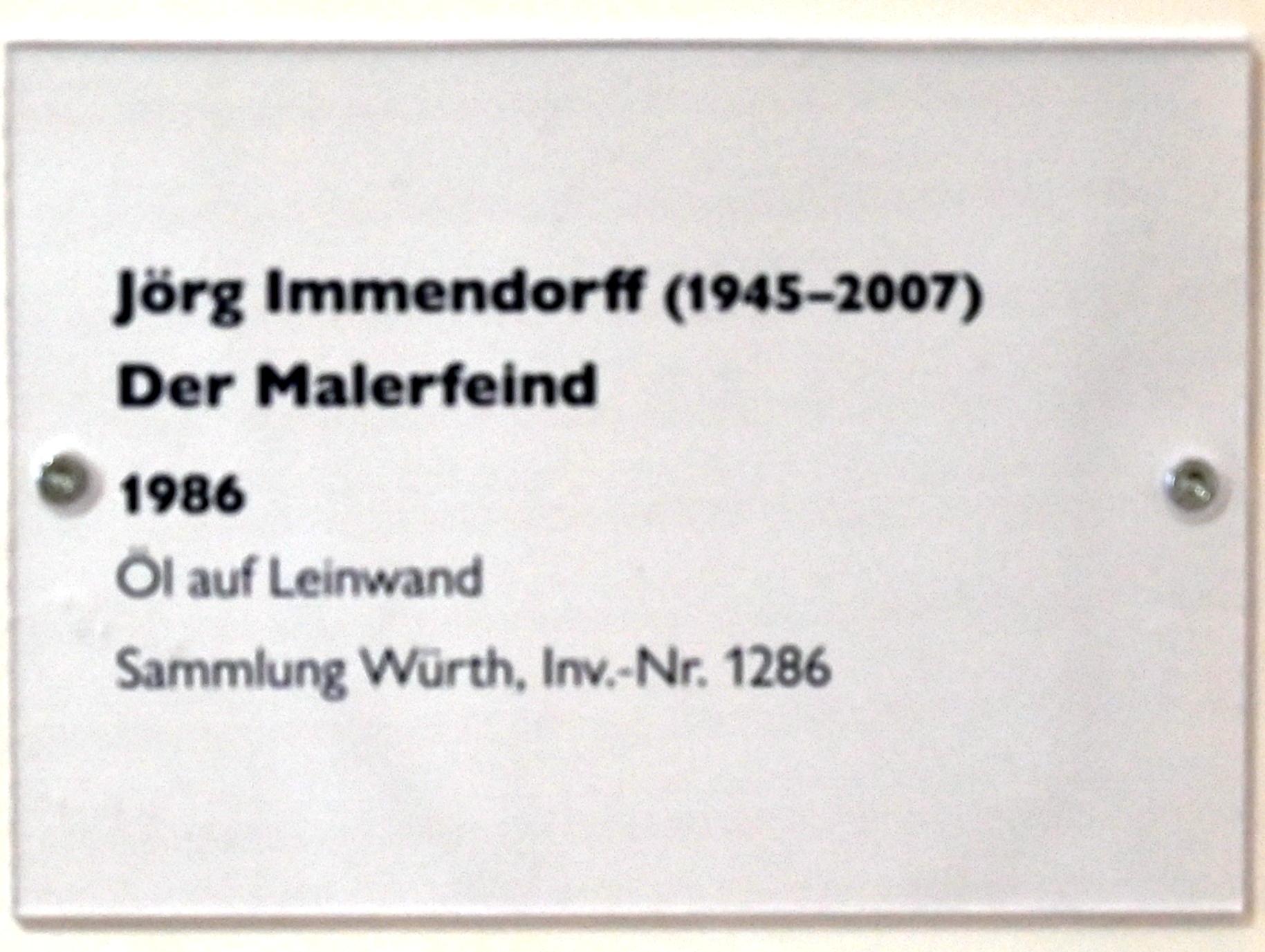 Jörg Immendorff (1965–2007), Der Malerfeind, Schwäbisch Hall, Kunsthalle Würth, Untergeschoß Saal 6, 1986, Bild 2/2
