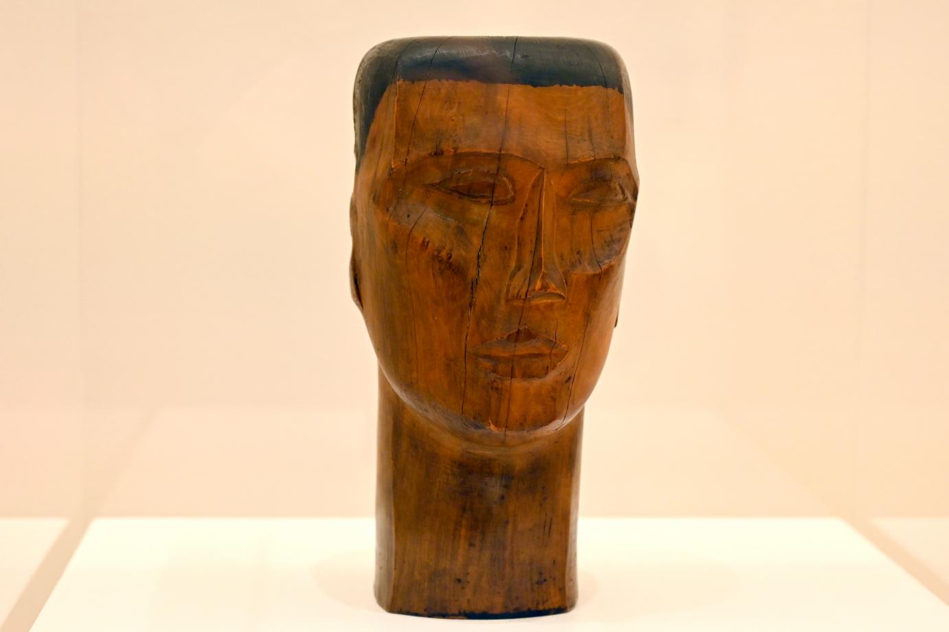 Ossip Zadkine (1914–1930), Männerkopf (asiatischer Kopf), Straßburg, Musée d’Art moderne et contemporain, Saal 10, 1924–1925