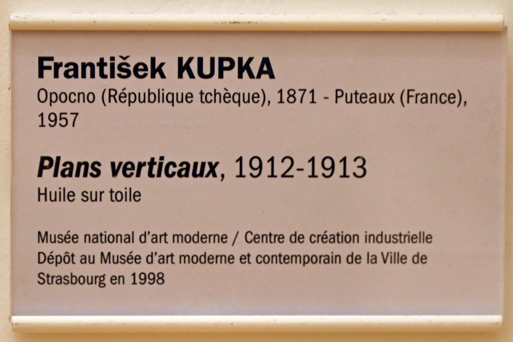 František (François) Kupka (1895–1953), Vertikale Ebenen, Straßburg, Musée d’Art moderne et contemporain, Saal 11, 1912–1913, Bild 2/2