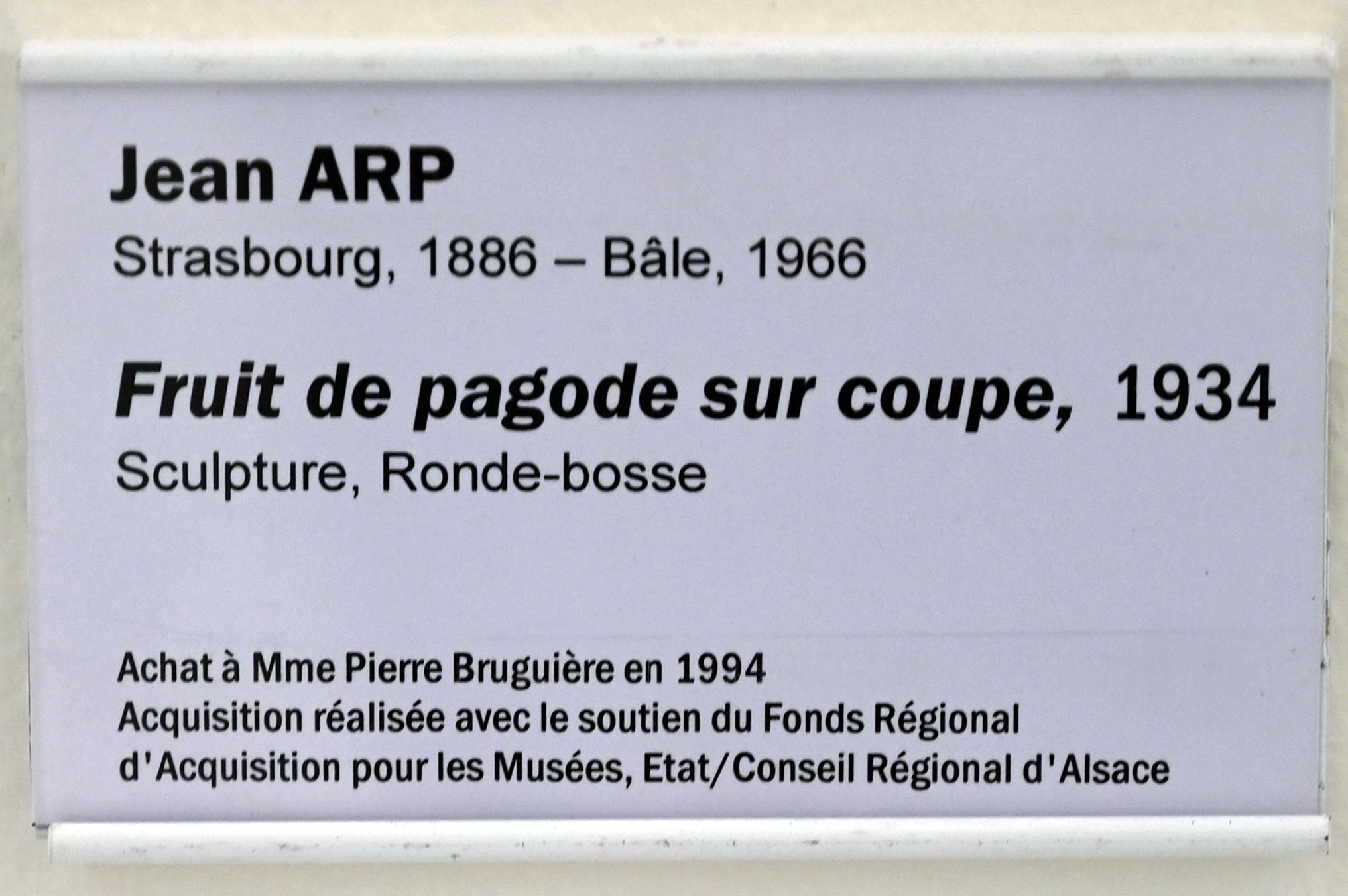 Hans (Jean) Arp (1914–1965), Pagodenfrucht auf Schnitt, Straßburg, Musée d’Art moderne et contemporain, Saal Obergeschoß 5, 1934, Bild 4/4