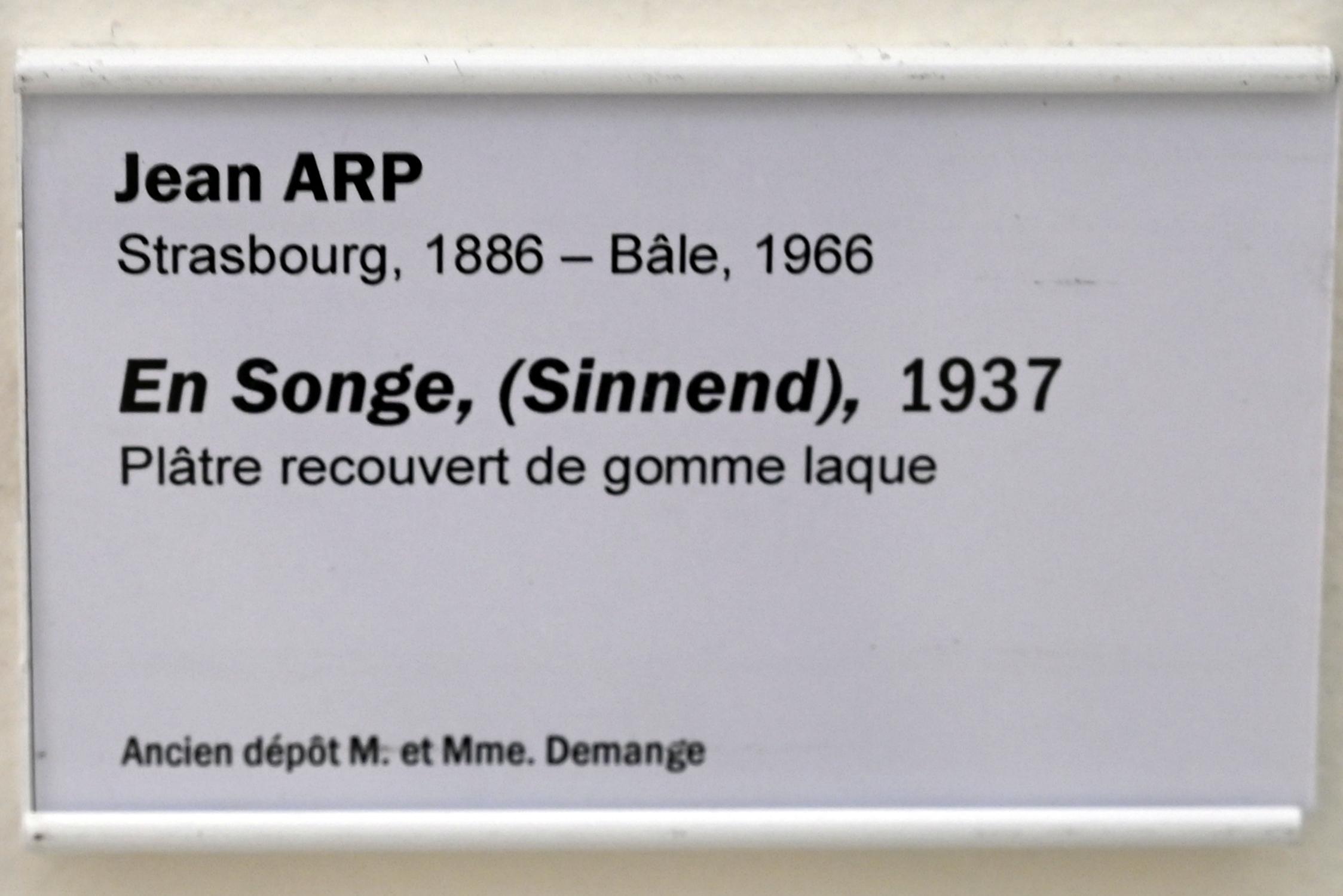 Hans (Jean) Arp (1914–1965), Sinnend, Straßburg, Musée d’Art moderne et contemporain, Saal Obergeschoß 5, 1937, Bild 3/3