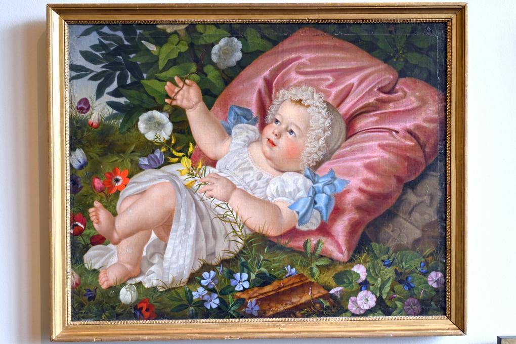 Carl Adolf Senff (1825–1859), Kind unter Blumen, Halle (Saale), Kunstmuseum Moritzburg, Alte Meister Saal 6, 1859