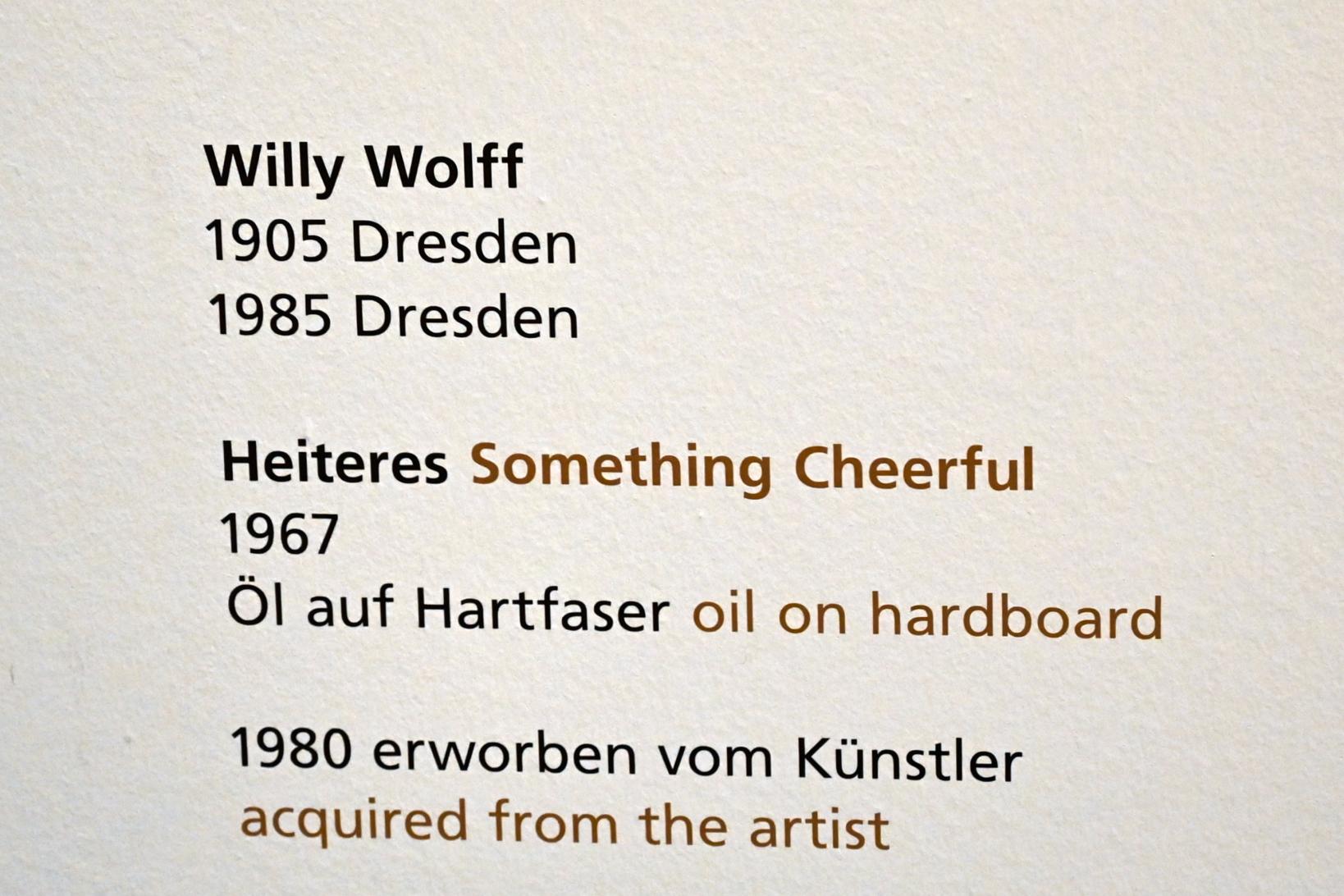 Willy Wolff (1932–1968), Heiteres, Halle (Saale), Kunstmuseum Moritzburg, Wege der Moderne, Wolff, Götze, Ticha, 1967, Bild 2/2