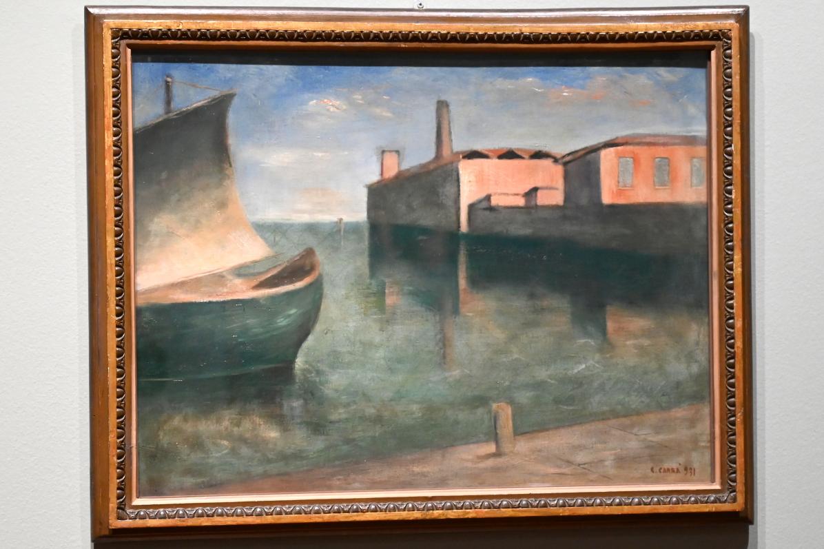 Carlo Carrà (1914–1931), Landschaft / Lagune (Fondamenta Nuove) (Venedig) (Lagune), Turin, Galleria civica d'arte moderna e contemporanea (GAM Torino), Saal 7, 1931