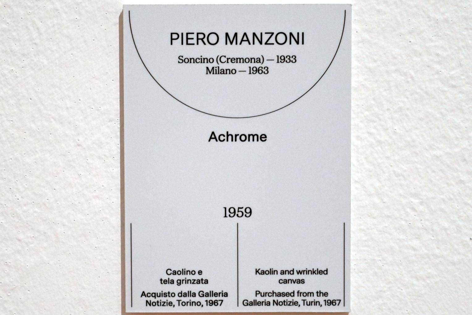 Piero Manzoni (1958–1961), Achrome, Turin, Galleria civica d'arte moderna e contemporanea (GAM Torino), Saal 16, 1959, Bild 2/2