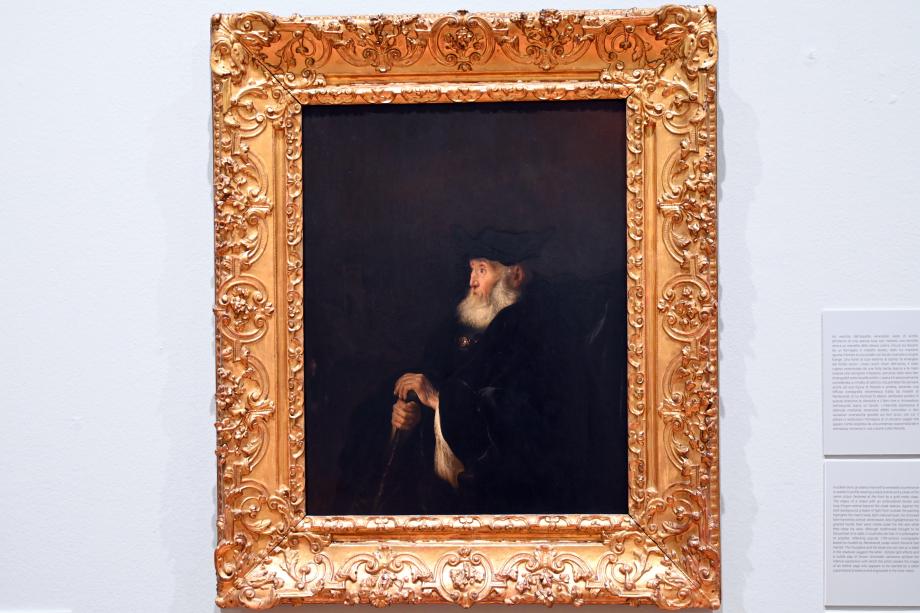 Salomon Koninck (1643–1649), Porträt eines Rabbi oder eines Philosophen, Turin, GAM Torino, Ausstellung "Eine Reise gegen den Strom" vom 05.05.-12.09.2021, Saal 1, 1645–1650