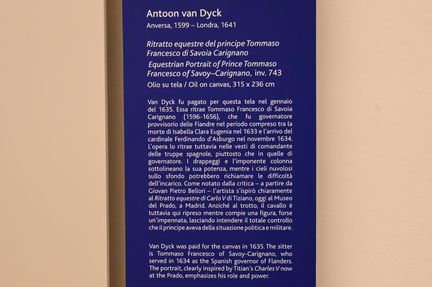 Anthonis (Anton) van Dyck (1614–1641), Porträt Thomas Franz von Savoyen, Turin, Galleria Sabauda, Saal 29, 1635, Bild 2/2