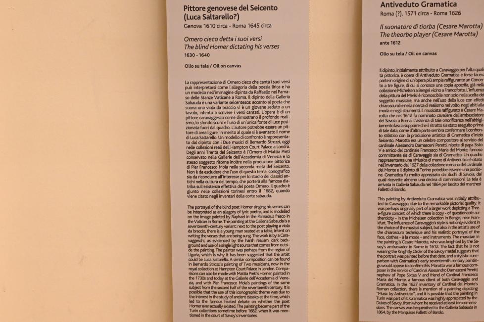 Der blinde Homer diktiert seine Verse, Turin, Galleria Sabauda, Saal 18, um 1630–1640, Bild 2/2
