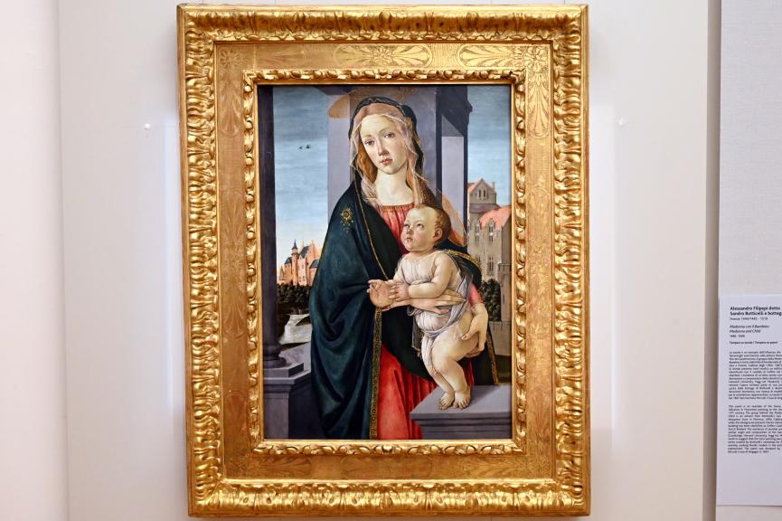 Sandro Botticelli (1462–1500), Maria mit dem Kind, Turin, Galleria Sabauda, Saal 9, 1490–1500, Bild 1/3