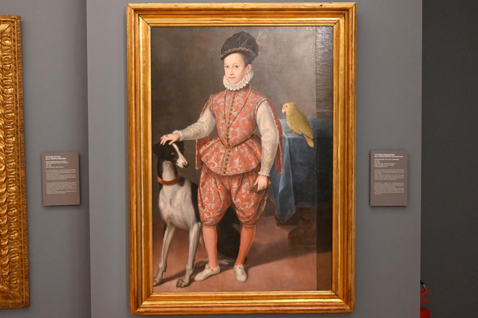Karl Emanuel I. mit Hund und Papagei, Turin, Galleria Sabauda, Porträtgalerie 1, 19. Jhd., Bild 1/2