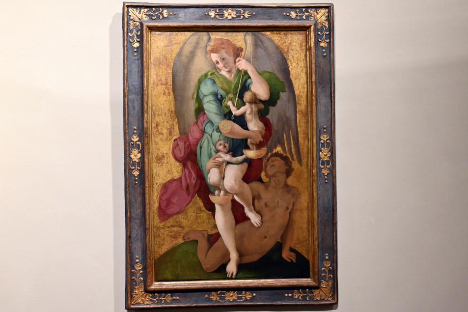 Agnolo di Cosimo di Mariano (Bronzino) (1526–1562), Erzengel Michael und der Teufel, Turin, Museo civico d'arte antica, Saal 3, 1525–1528
