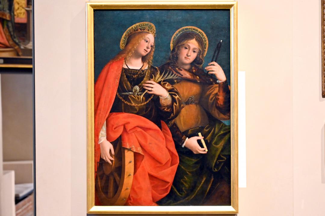 Gaudenzio Ferrari (1505–1512), Heilige Katharina von Alexandrien und Heilige Apollonia, Turin, Museo civico d'arte antica, Saal 3, 1. Viertel 16. Jhd., Bild 1/2