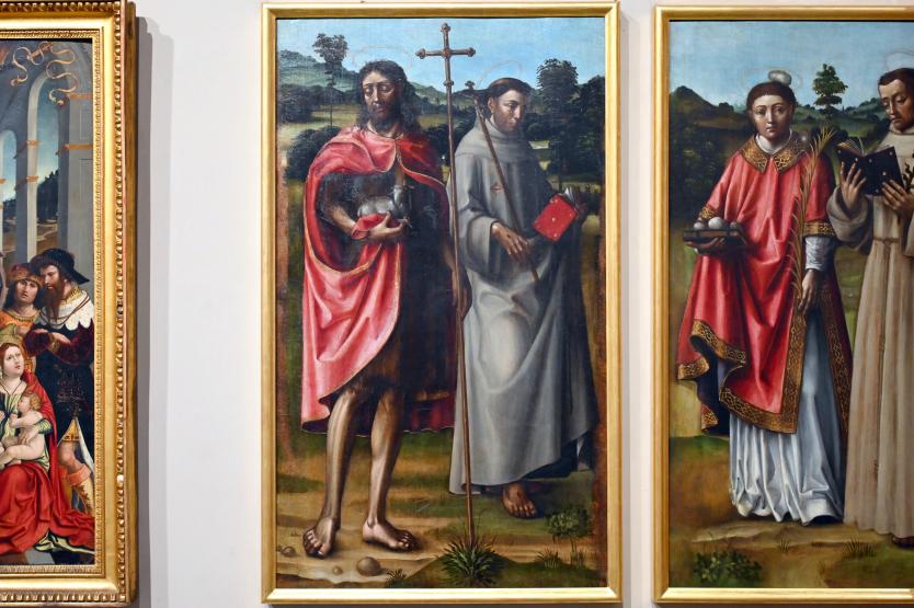 Gandolfino d'Asti (Gandolfino da Roreto) (1497–1505), Tafel eines Triptychons mit den Heiligen Johannes dem Täufer und Franziskus, Turin, Museo civico d'arte antica, Saal 4, 1495–1500, Bild 1/2