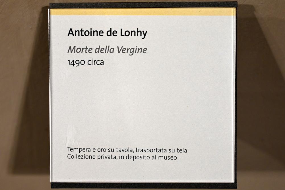 Antoine de Lonhy (1466–1498), Tod Mariens, Turin, Museo civico d'arte antica, Saal 7, um 1490, Bild 2/2