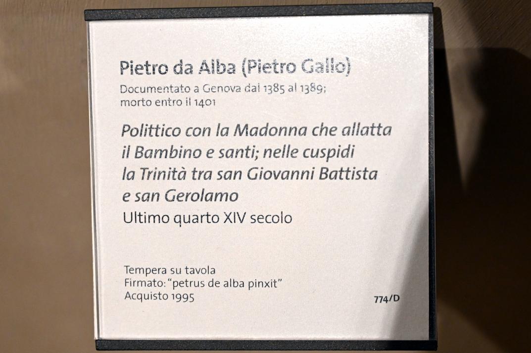 Pietro da Alba (Pietro Gallo) (1389), Polyptychon mit Maria lactans und Heiligen, Turin, Museo civico d'arte antica, Saal 8, Letztes Viertel 14. Jhd., Bild 2/2