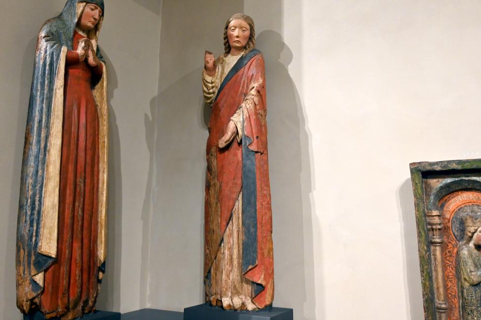 Maria und Apostel Johannes, Turin, Museo civico d'arte antica, Saal 8, Mitte 15. Jhd., Bild 3/4