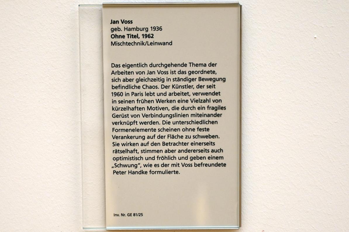 Jan Voss (1962–1982), Ohne Titel, Mainz, Landesmuseum, Moderne, Saal 3, 1962, Bild 2/2