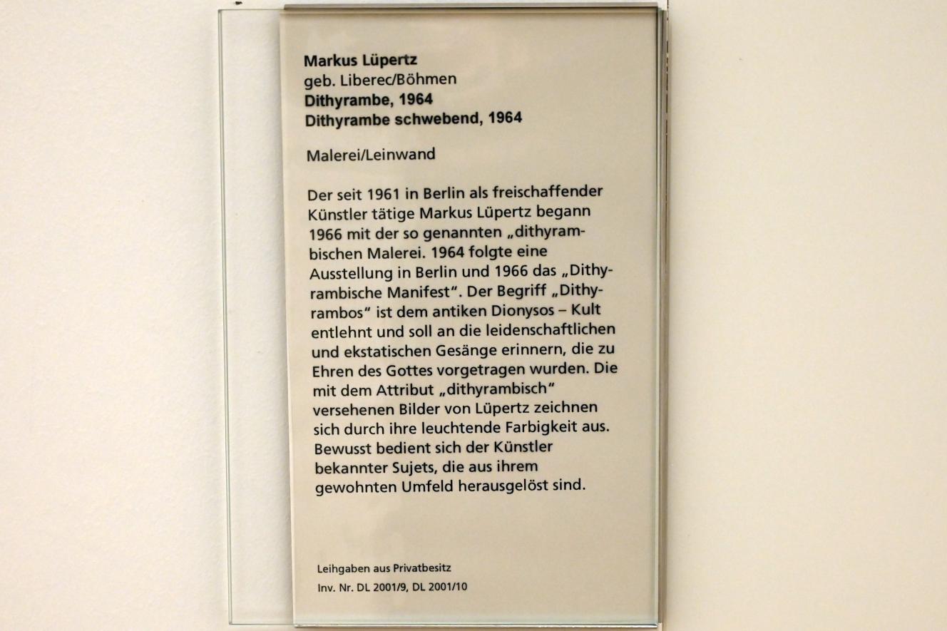 Markus Lüpertz (1964–2000), Dithyrambe schwebend, Mainz, Landesmuseum, Moderne, Saal 4, 1964, Bild 2/2