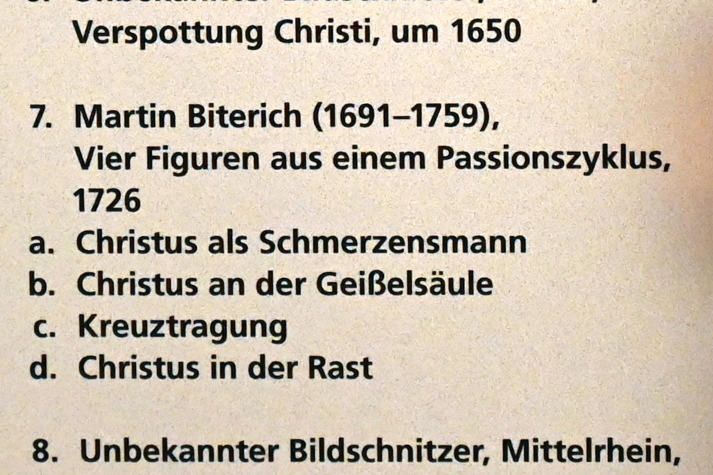 Martin Biterich (1726), Christus an der Geißelsäule, Mainz, Landesmuseum, Mainzer Barock, 1726, Bild 2/2