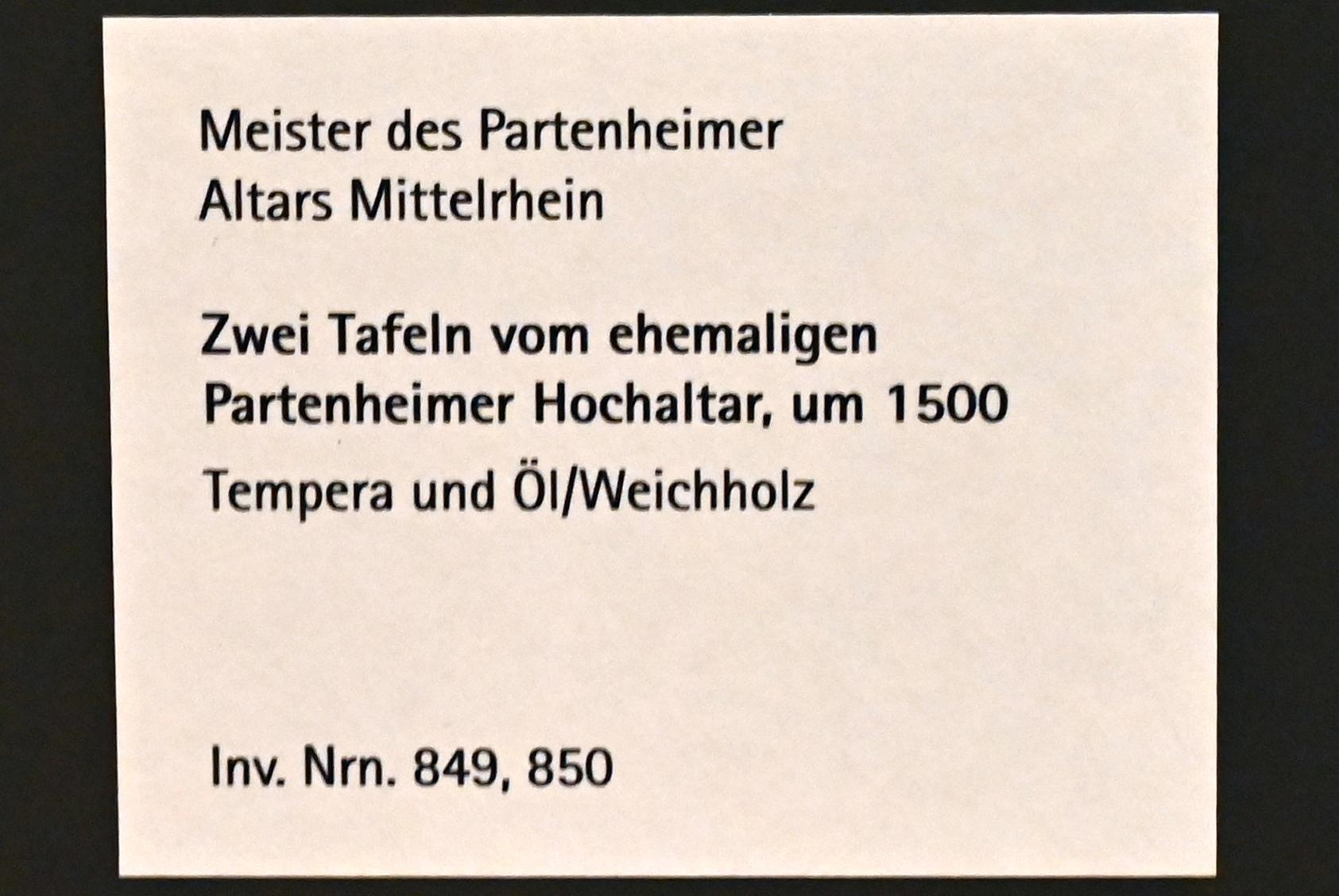 Meister des Partenheimer Altars (1500), Jesus rettet den sinkenden Petrus, Partenheim, Pfarrkirche Mariä Himmelfahrt, jetzt Mainz, Landesmuseum, Schaudepot, um 1500, Bild 2/2