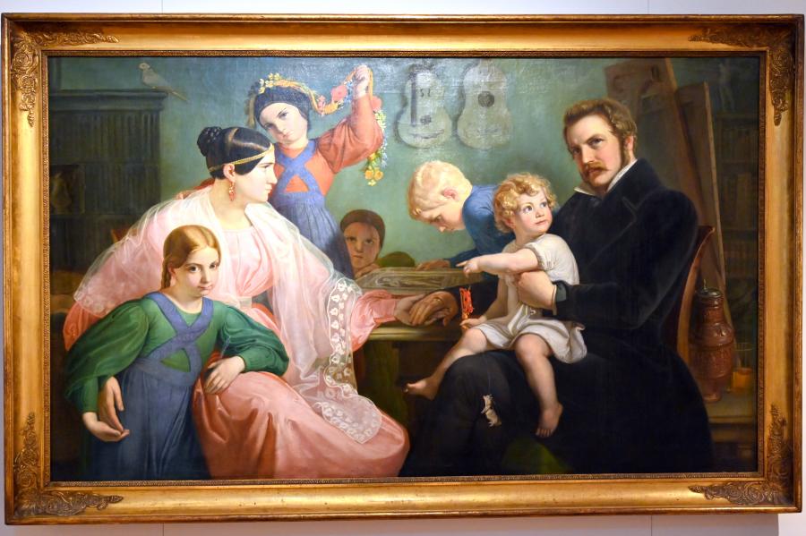 Wilhelm Lindenschmit der Ältere (1836), Die Familie des Künstlers, Mainz, Landesmuseum, Schaudepot, 1836