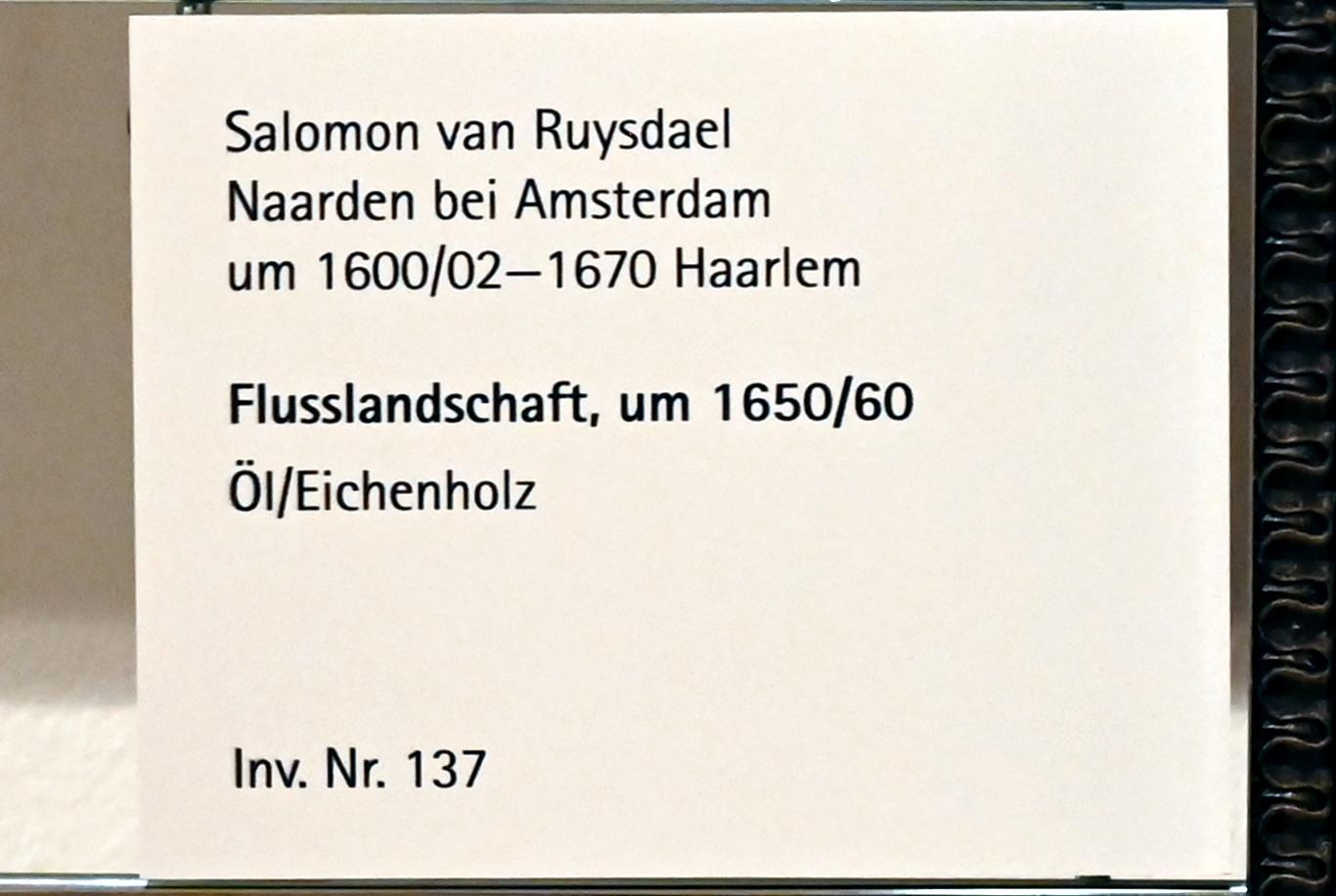 Salomon van Ruysdael (1631–1665), Flusslandschaft, Mainz, Landesmuseum, Schaudepot, um 1650–1660, Bild 2/2