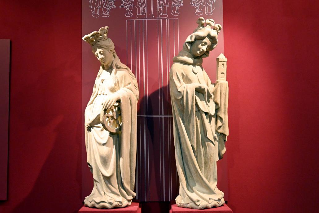 Madern Gerthener (Werkstatt) (1410), Vier Heiligenfiguren vom Memorienportal des Mainzer Domes, Mainz, Hohe Dom St. Martin zu Mainz, jetzt Mainz, Dom- und Diözesanmuseum, um 1410, Bild 1/3