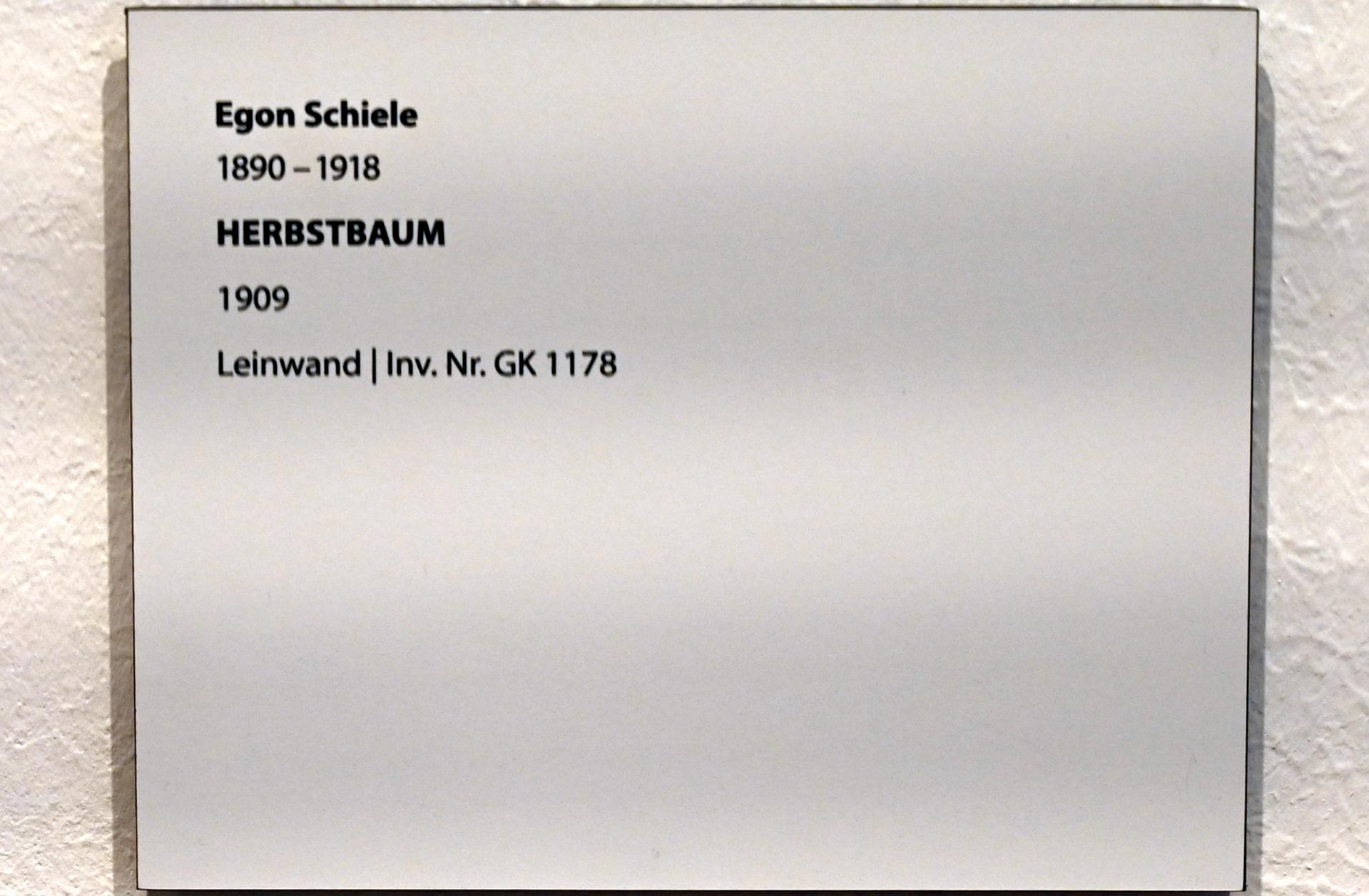 Egon Schiele (1908–1918), Herbstbaum, Darmstadt, Hessisches Landesmuseum, Saal 6, 1909, Bild 2/2