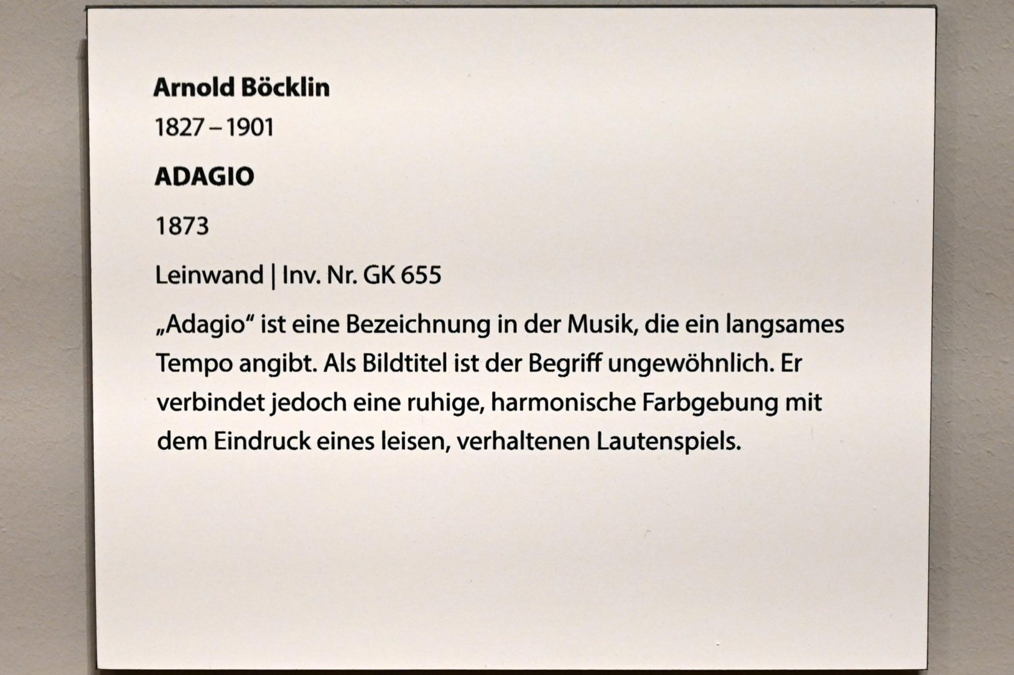 Arnold Böcklin (1851–1897), Adagio, Darmstadt, Hessisches Landesmuseum, Saal 7, 1873, Bild 2/2