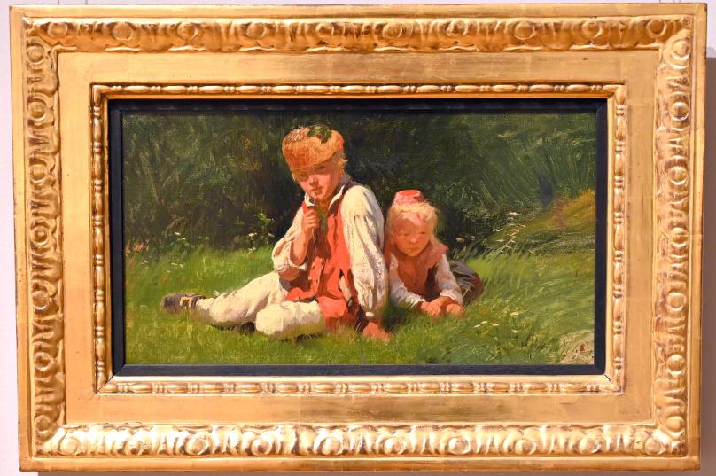 Paul Weber (1868), Oberhessische Kinder, Darmstadt, Hessisches Landesmuseum, Saal 7, 1868, Bild 1/2