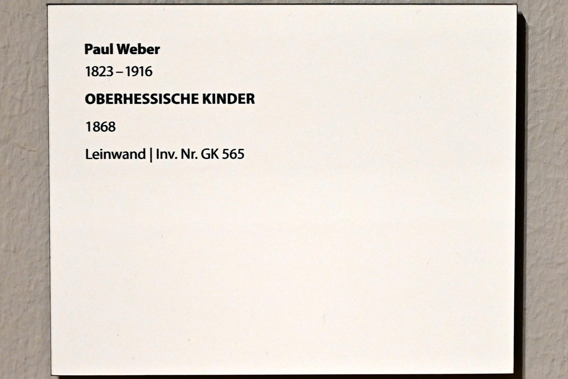 Paul Weber (1868), Oberhessische Kinder, Darmstadt, Hessisches Landesmuseum, Saal 7, 1868, Bild 2/2