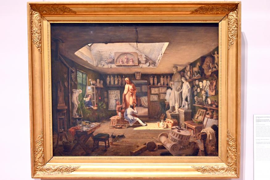 Carl Engel von der Rabenau (1836–1840), Die Werkstatt des Bildhauers Johann Baptist Scholl d. Ä. (1784-1845), Darmstadt, Hessisches Landesmuseum, Saal 8, um 1836–1838