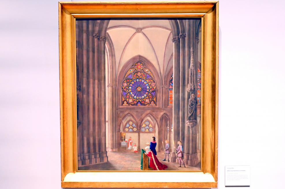 Franz Hubert Müller (1821), Inneres der Katharinenkirche in Oppenheim, Darmstadt, Hessisches Landesmuseum, Saal 8, 1821, Bild 1/2