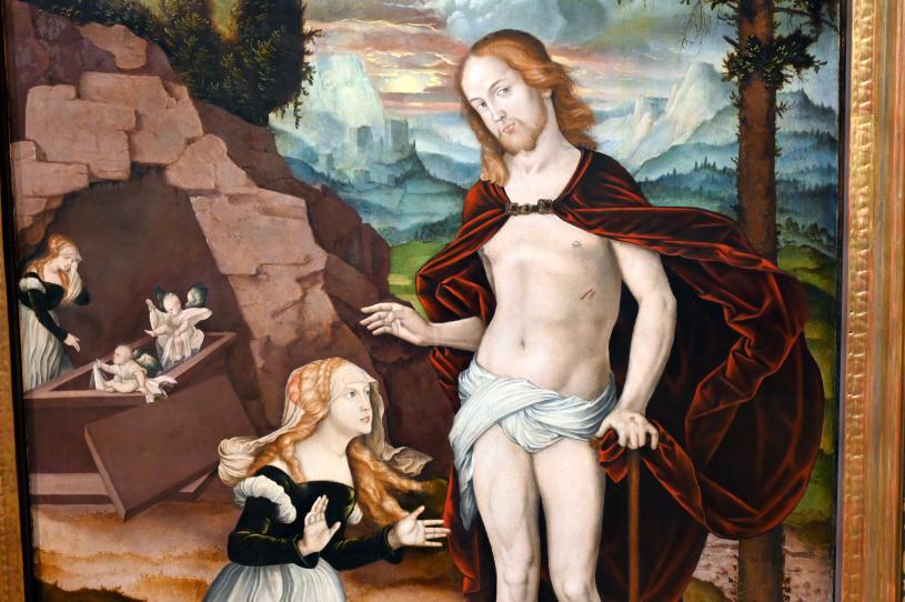Hans Baldung Grien (1500–1544), Christus als Gärtner, Darmstadt, Hessisches Landesmuseum, Saal 13, 1539, Bild 2/3