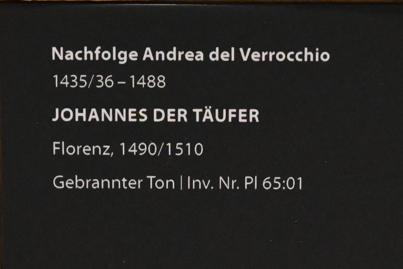 Andrea del Verrocchio (Nachfolger) (1488), Johannes der Täufer, Darmstadt, Hessisches Landesmuseum, Kunsthandwerk, 1490–1510, Bild 3/3