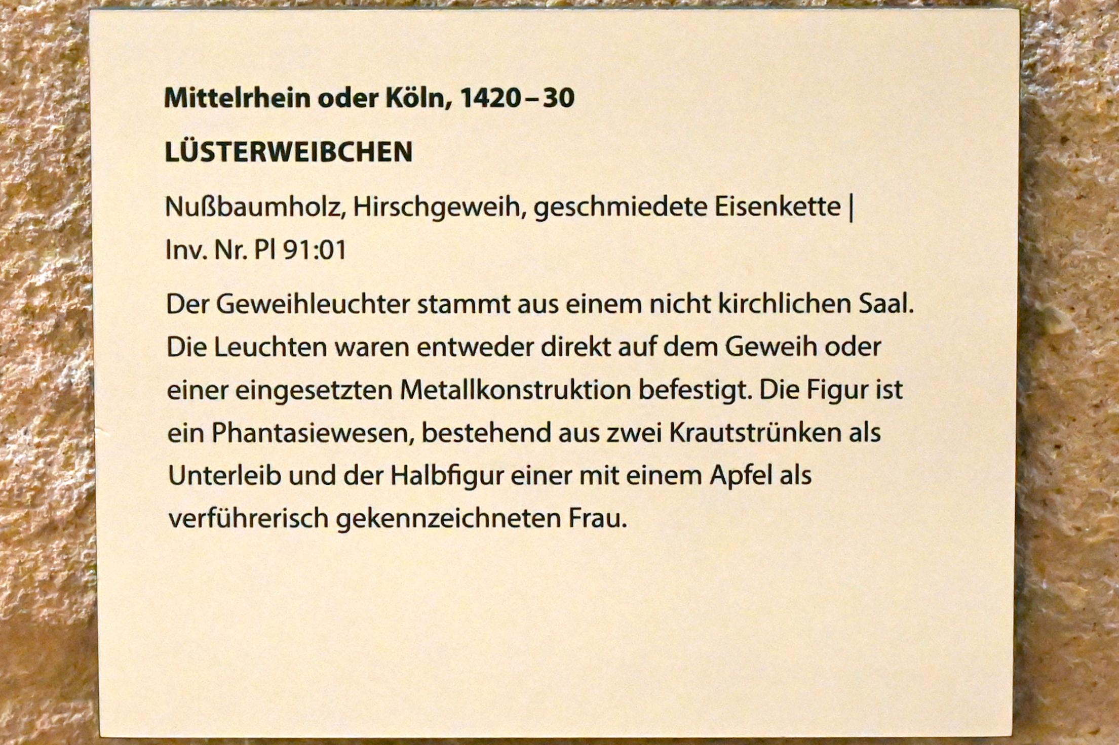 Lüsterweibchen, Darmstadt, Hessisches Landesmuseum, Kirchliche Schatzkammer, 1420–1430, Bild 2/2