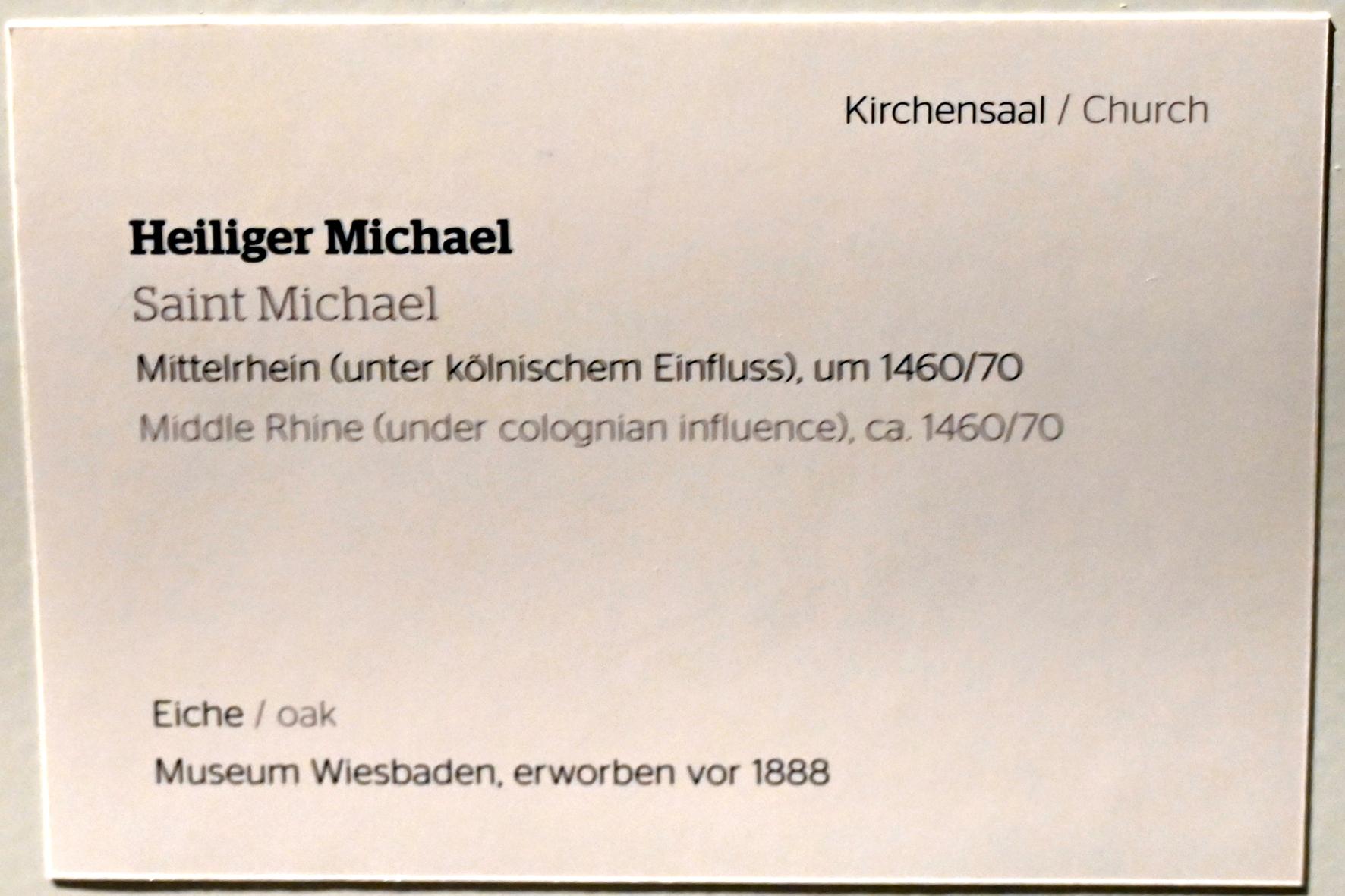 Heiliger Michael, Wiesbaden, Museum Wiesbaden, Kirchensaal, um 1460–1470, Bild 2/2