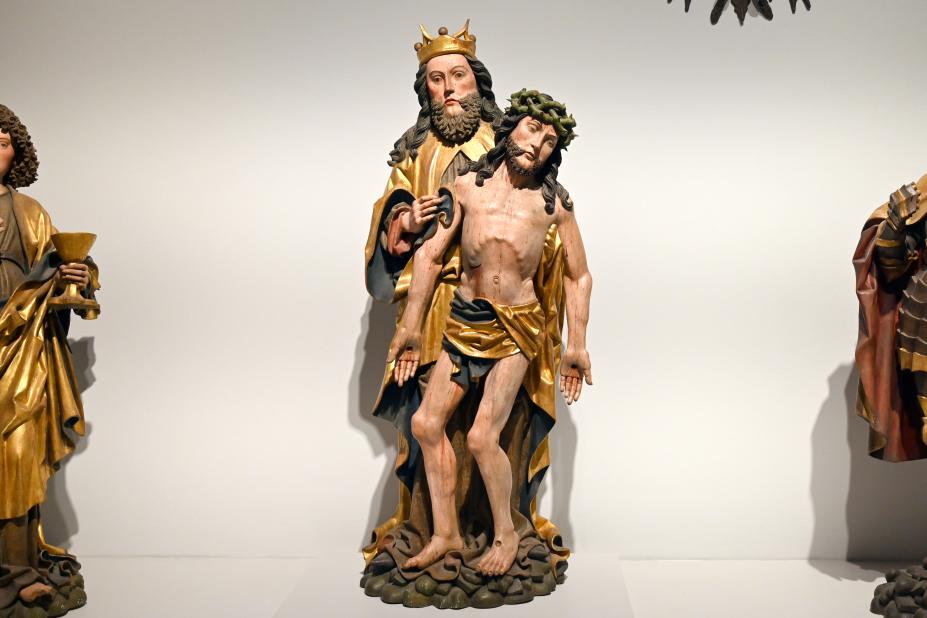 Gnadenstuhl, Heiliger Johannes der Evangelist und Heiliger Viktor, Wiesbaden, Museum Wiesbaden, Kirchensaal, um 1500, Bild 2/5