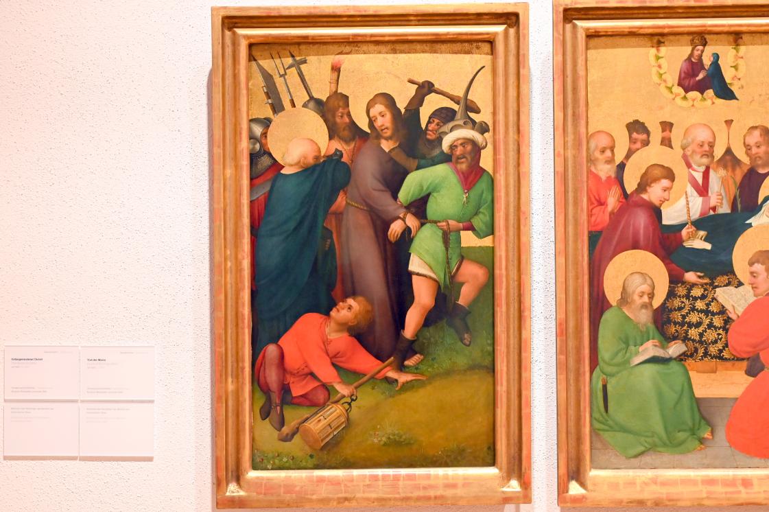 Meister des Heisterbacher Altars (Werkstatt) (1420), Gefangennahme Christi, Wiesbaden, Museum Wiesbaden, Sakrale Kunst, um 1420, Bild 1/2