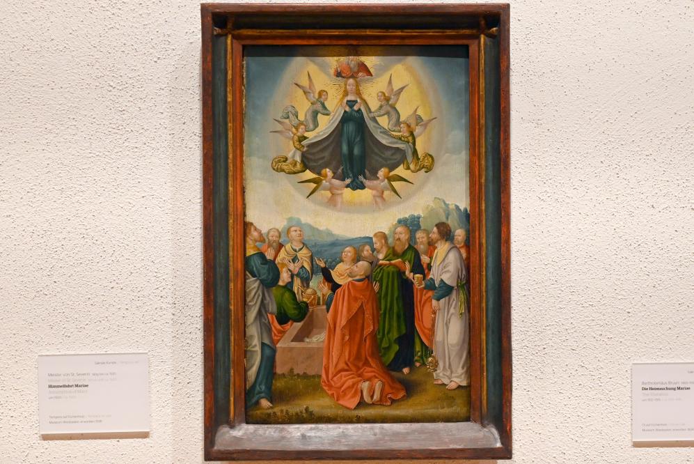 Meister von Sankt Severin (1488–1513), Himmelfahrt Mariae, Wiesbaden, Museum Wiesbaden, Sakrale Kunst, um 1500, Bild 1/2
