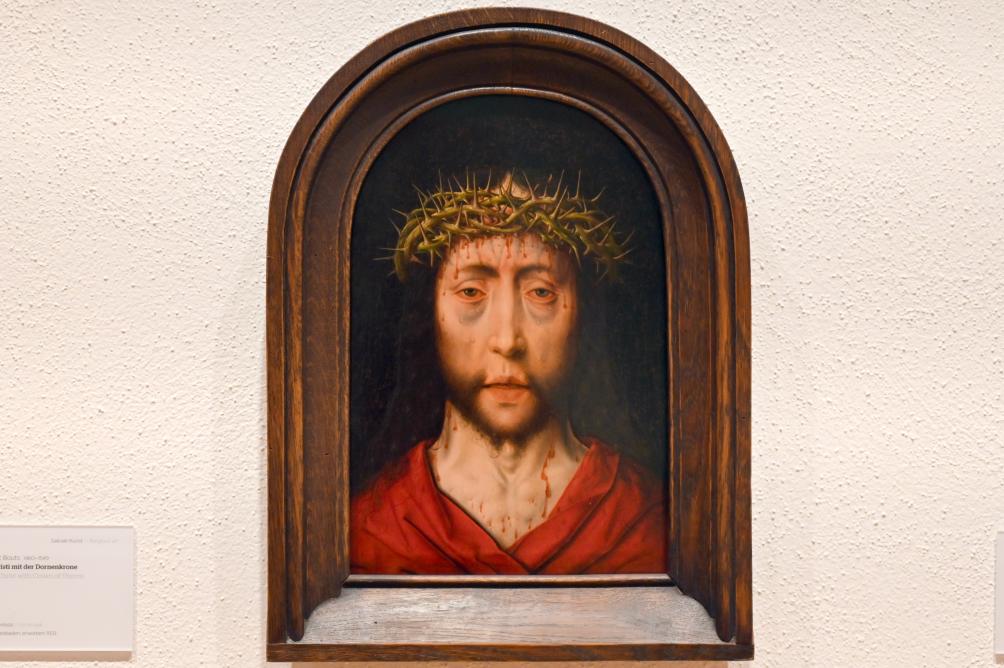 Albert (Aelbrecht) Bouts (1480–1537), Kopf Christi mit der Dornenkrone, Wiesbaden, Museum Wiesbaden, Sakrale Kunst, Undatiert