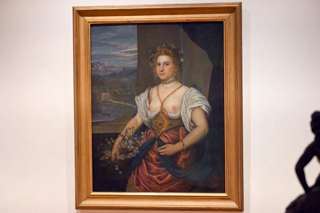 Marietta Robusti (Undatiert), Bildnis einer Dame als Flora, Wiesbaden, Museum Wiesbaden, Porträt, Undatiert