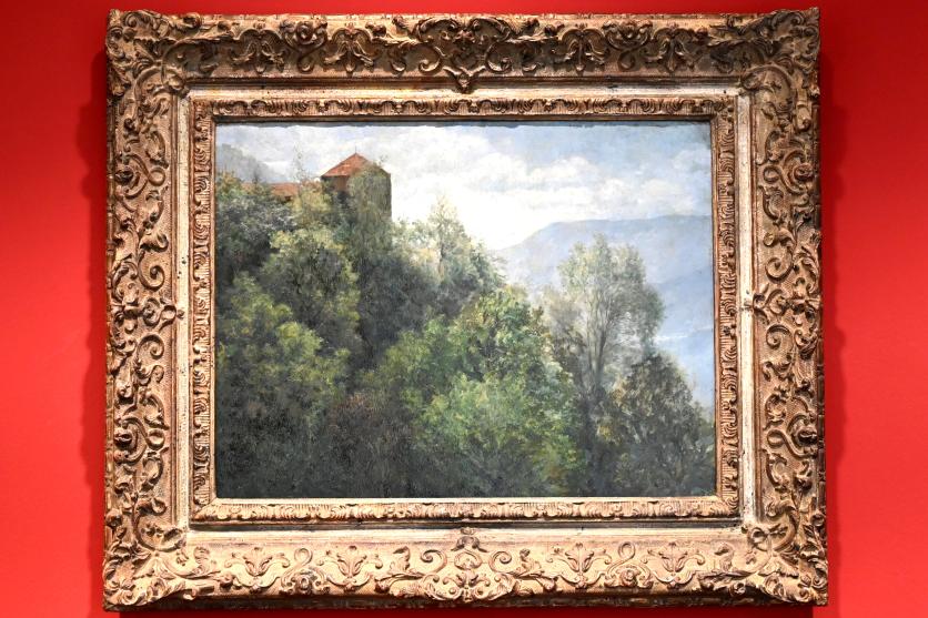 Louis Eysen (1873–1895), Landschaft bei Meran mit Burg Tirol, Wiesbaden, Museum Wiesbaden, Landschaft 1, 1882, Bild 1/2