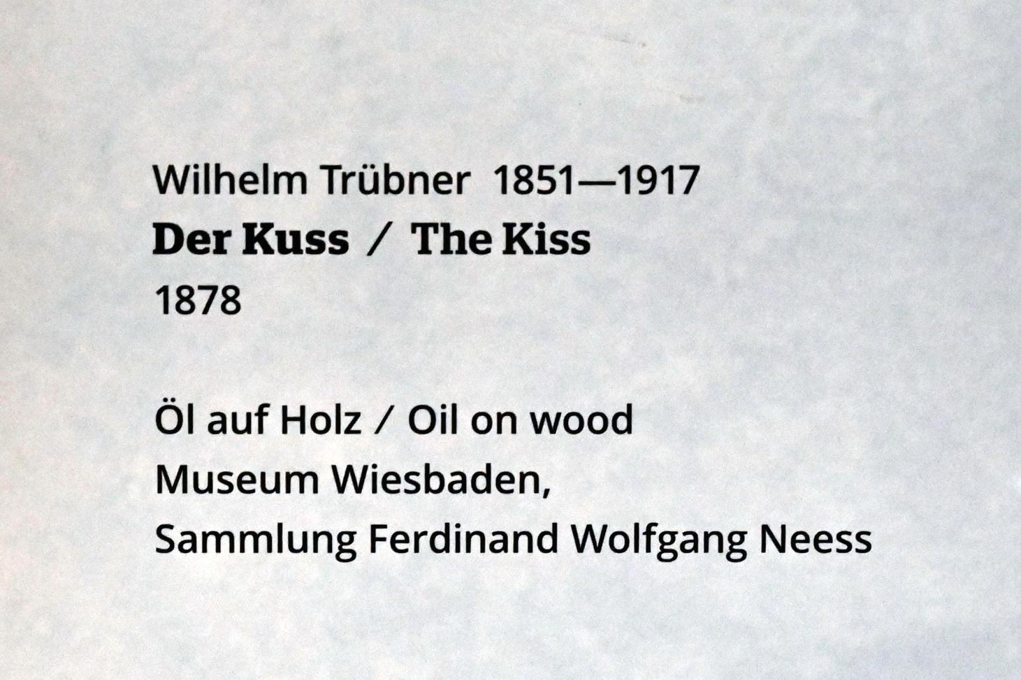 Wilhelm Trübner (1871–1914), Der Kuss, Wiesbaden, Museum Wiesbaden, Jugendstil, 1878, Bild 2/2