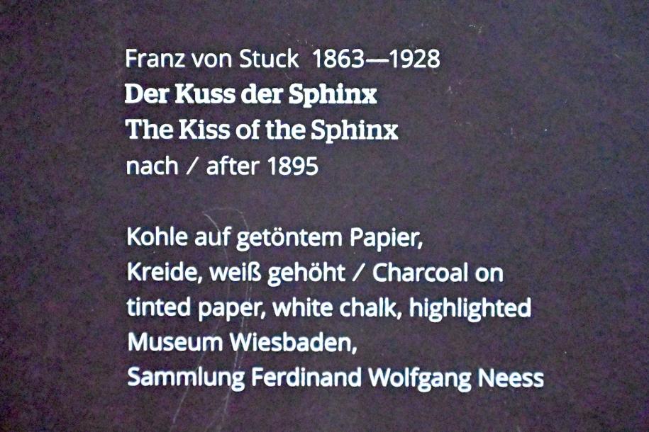 Franz von Stuck (1890–1923), Der Kuss der Sphinx, Wiesbaden, Museum Wiesbaden, Jugendstil, nach 1895, Bild 2/2