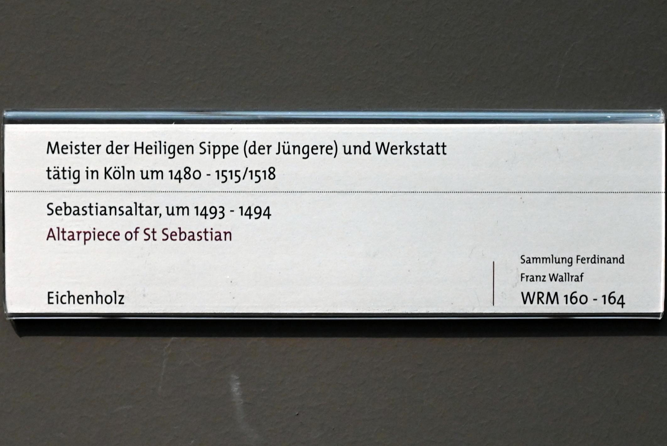 Jüngerer Meister der Heiligen Sippe (1480–1514), Sebastiansaltar, Köln, Wallraf-Richartz-Museum, Mittelalter - Saal 2, um 1493–1494, Bild 4/4